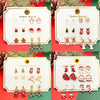 Wholesale Women's Christmas Earrings Alloy Creative Cartoon Elk Snowflake Santa Claus Design With Diamond Treatment
