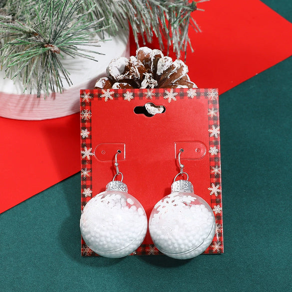 Wholesale Women's Christmas Jewelry Alloy Exaggerated Large Snowflake Earrings With Classic Colorful Bell Snowman Design Electroplated