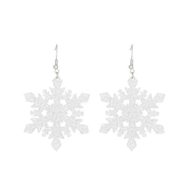 Wholesale Women's Christmas Jewelry Alloy Exaggerated Large Snowflake Earrings With Classic Colorful Bell Snowman Design Electroplated