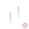 Wholesale Women's Classic Cross Drop Earrings Silver 925 Silver Geometric Style Ear Buckle Earring