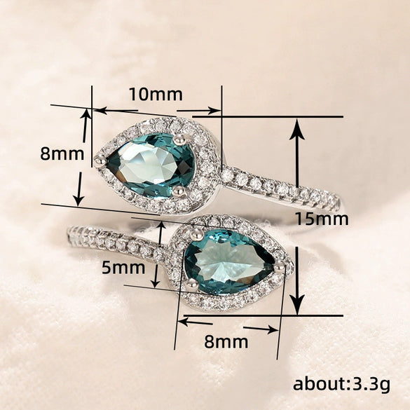 Wholesale Women's Classic Drop Shape Geometric Copper Ring Inlaid Zircon