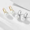 Wholesale Women's Classic Geometric S925 Sterling Silver Pearl Inlaid Shell Bead Earrings