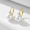 Wholesale Women's Classic Geometric S925 Sterling Silver Pearl Inlaid Shell Bead Earrings