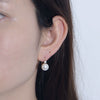 Wholesale Women's Classic Geometric S925 Sterling Silver Pearl Inlaid Shell Bead Earrings