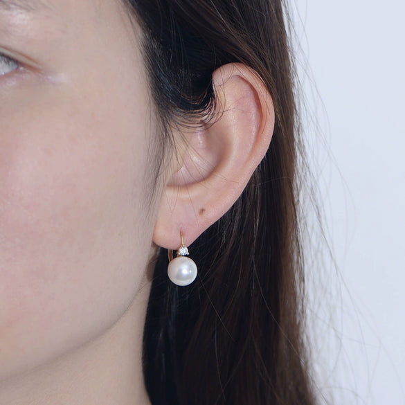Wholesale Women's Classic Geometric S925 Sterling Silver Pearl Inlaid Shell Bead Earrings
