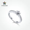 Wholesale Women's Classic Light Luxury Geometric 925 Sterling Silver Ring With High Carbon Diamond Microinlaid And Electroplated