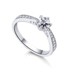 Wholesale Women's Classic Light Luxury Geometric 925 Sterling Silver Ring With High Carbon Diamond Microinlaid And Electroplated