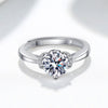 Wholesale Women's Classic Opening Ring S925 Sterling Silver Geometric Electroplating 1 Karat Diamond