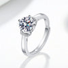 Wholesale Women's Classic Opening Ring S925 Sterling Silver Geometric Electroplating 1 Karat Diamond