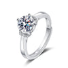 Wholesale Women's Classic Opening Ring S925 Sterling Silver Geometric Electroplating 1 Karat Diamond