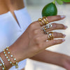 Wholesale Women's Classic Style Stainless Steel Glossy Line Ring With Geometric Design And Electroplating