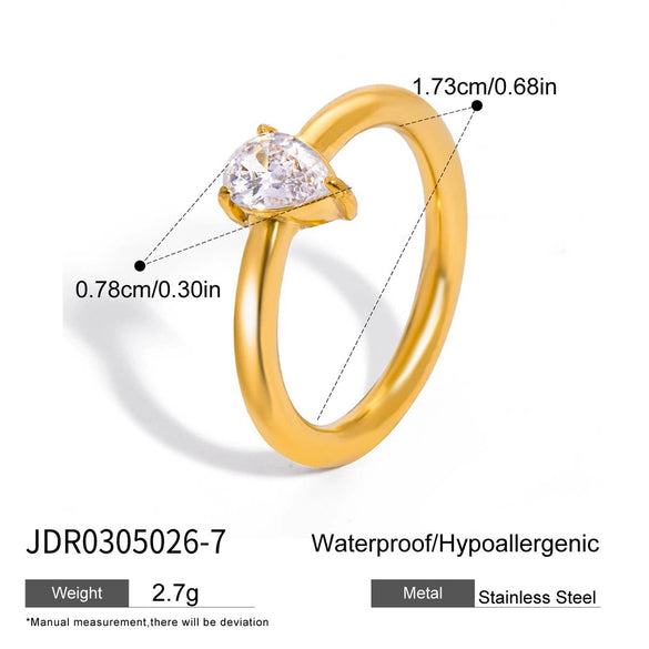 Wholesale Women's Classic Style Stainless Steel Glossy Line Ring With Geometric Design And Electroplating