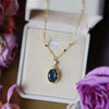 Wholesale Women's Classical French Retro Necklace Copper O Shaped Chain Mixed Gemstone Pendant Geometric Design Zirconia