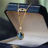 Wholesale Women's Classical French Retro Necklace Copper O Shaped Chain Mixed Gemstone Pendant Geometric Design Zirconia