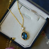 Wholesale Women's Classical French Retro Necklace Copper O Shaped Chain Mixed Gemstone Pendant Geometric Design Zirconia