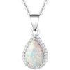Wholesale Women's Classical Imitation Opal Necklace With Geometric Design Copper O Chain Mixed Gemstone Inlay And Electroplating