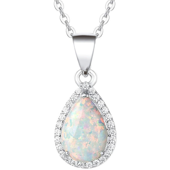 Wholesale Women's Classical Imitation Opal Necklace With Geometric Design Copper O Chain Mixed Gemstone Inlay And Electroplating