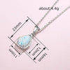 Wholesale Women's Classical Imitation Opal Necklace With Geometric Design Copper O Chain Mixed Gemstone Inlay And Electroplating
