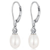 Wholesale Women's Classical Imitation Pearl Earrings Copper Oval Geometric Design