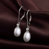 Wholesale Women's Classical Imitation Pearl Earrings Copper Oval Geometric Design