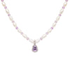 Wholesale Women's Clavicle Chain Jewelry Natural Amethyst Freshwater Pearl S925 Sterling Silver Geometric Style