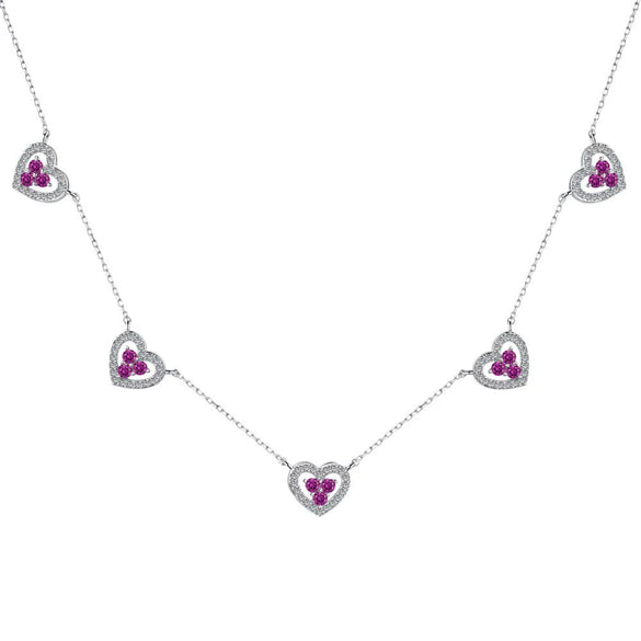 Wholesale Women's Clavicle Chain 925 Sterling Silver Love Zircon Geometric Heart Design