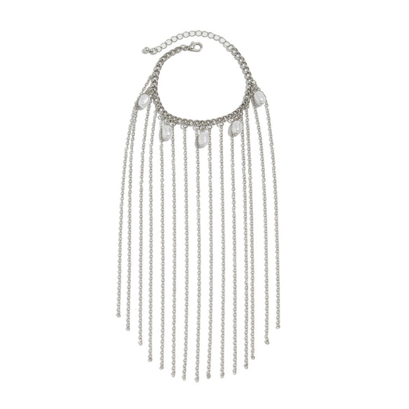 Wholesale Women's Clavicle Necklace Imitation Pearl Iron Chain Copperclad Iron Chain Geometric Electroplating