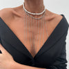 Wholesale Women's Clavicle Necklace Imitation Pearl Iron Chain Copperclad Iron Chain Geometric Electroplating