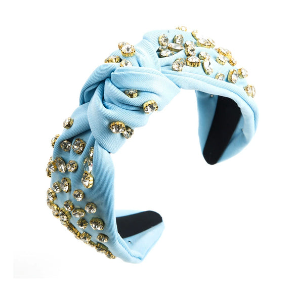 Wholesale Women's Cloth Baroque Style Diamond Knotted Widebrimmed Headband Hair Accessories