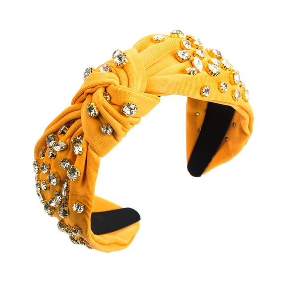 Wholesale Women's Cloth Baroque Style Diamond Knotted Widebrimmed Headband Hair Accessories