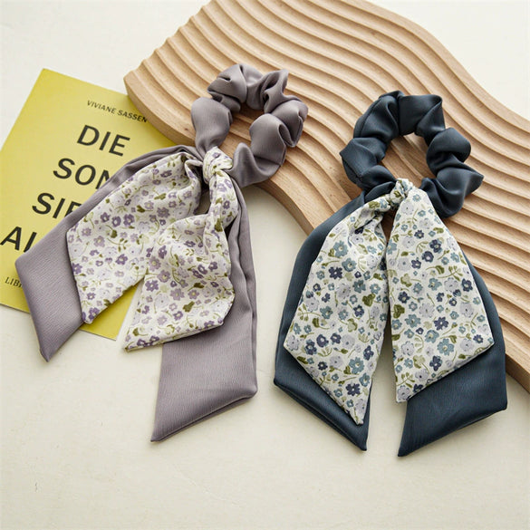 Wholesale Women's Cloth Geometric Floral Double Layer Bow Ribbon Hair Ring Hair Band