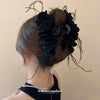 Wholesale Women's Cloth Handmade Multilayer Ruffled Feather Hairpin And Shark Clip Hair Accessories Highend Geometric Style