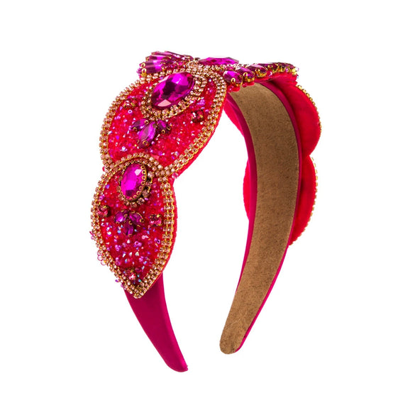 Wholesale Women's Cloth Headband French Retro Light Luxury Heavy Industry Style With Rhinestones