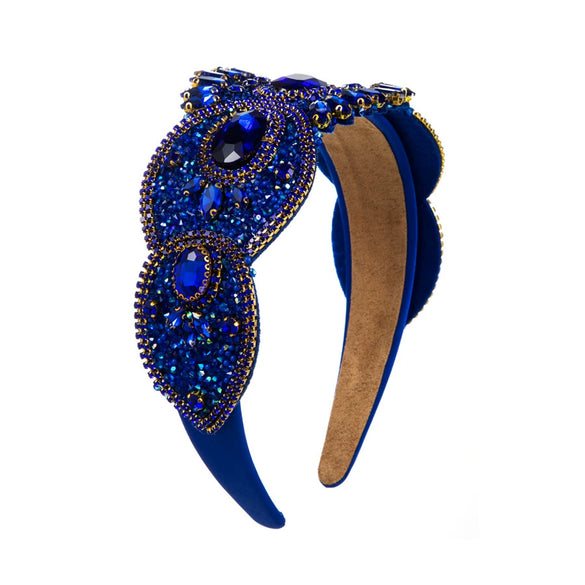 Wholesale Women's Cloth Headband French Retro Light Luxury Heavy Industry Style With Rhinestones