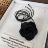 Wholesale Women's Cloth Rose Flower Handmade Rope Chain Necklace