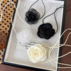 Wholesale Women's Cloth Rose Flower Handmade Rope Chain Necklace