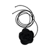 Wholesale Women's Cloth Rose Flower Handmade Rope Chain Necklace