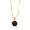 Wholesale Women's Cold Style Geometric Round Copper Zircon Necklace With Ball Chain And Electroplating Pattern Of Letters Numbers Text