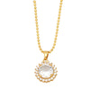 Wholesale Women's Cold Style Geometric Round Copper Zircon Necklace With Ball Chain And Electroplating Pattern Of Letters Numbers Text