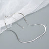 Wholesale Women's Cold Style Geometric 925 Silver Stacked Flat Snake Bone Chain Clavicle Necklace With Electroplating