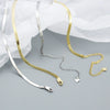 Wholesale Women's Cold Style Geometric 925 Silver Stacked Flat Snake Bone Chain Clavicle Necklace With Electroplating