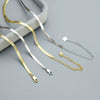 Wholesale Women's Cold Style Geometric 925 Silver Stacked Flat Snake Bone Chain Clavicle Necklace With Electroplating