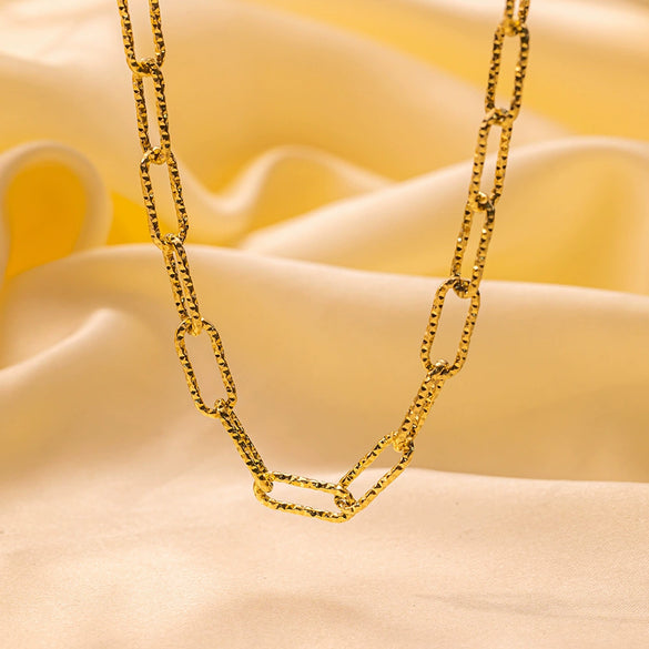 Wholesale Women's Cold Style Goldplated Titanium Steel Cross Chain Clavicle Necklace