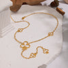 Wholesale Women's Cold Style 18K Real Gold Plated Flower Shape Necklace And Sweater Chain Jewelry Accessories With Pvd Furnace Vacuum Real Gold Plating