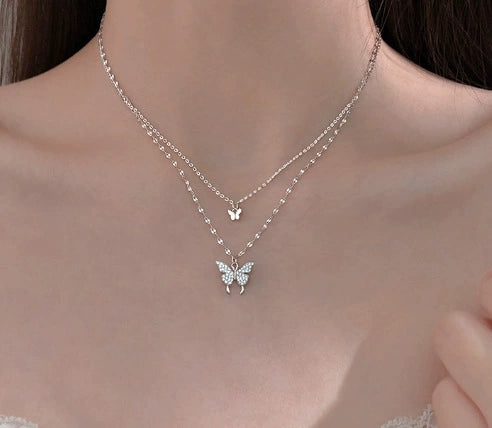 Wholesale Women's Cold Style Metal Multilayer Necklace With Cross Moon Star Pendant Alloy Material Twisted Chain Electroplating Process