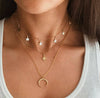 Wholesale Women's Cold Style Metal Multilayer Necklace With Cross Moon Star Pendant Alloy Material Twisted Chain Electroplating Process