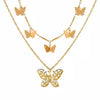 Wholesale Women's Cold Style Metal Multilayer Necklace With Cross Moon Star Pendant Alloy Material Twisted Chain Electroplating Process
