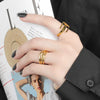 Wholesale Women's Cold Style Multilayer Twisted Matte Copper Ring With Geometric Pattern And Electroplating Process