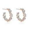 Wholesale Women's Cold Style Simple Temperament Geometric Copper Earrings With Inlaid Zircon