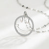 Wholesale Women's Collarbone Chain S925 Silver Round Smiley Face Necklace Casual Geometric Style